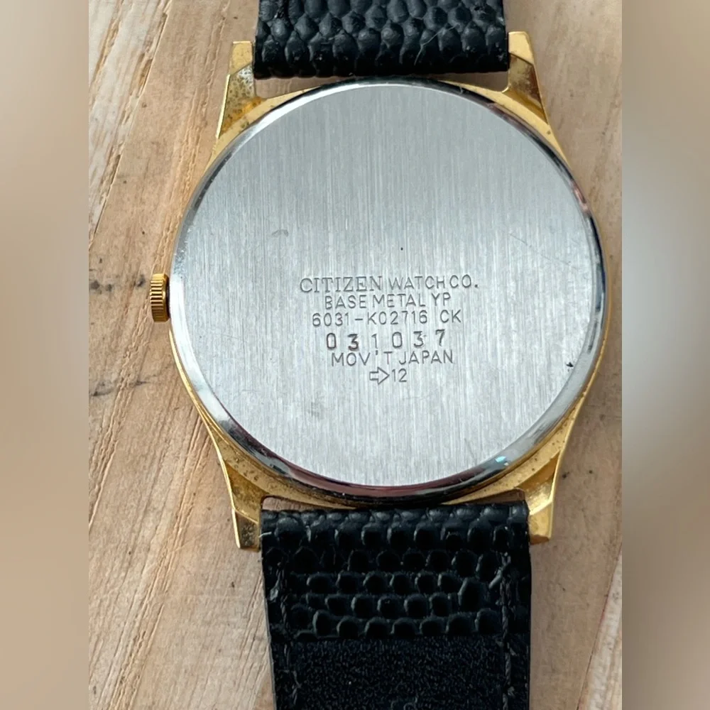 Citizen Gold Case Black Dial Men's Quartz Watch